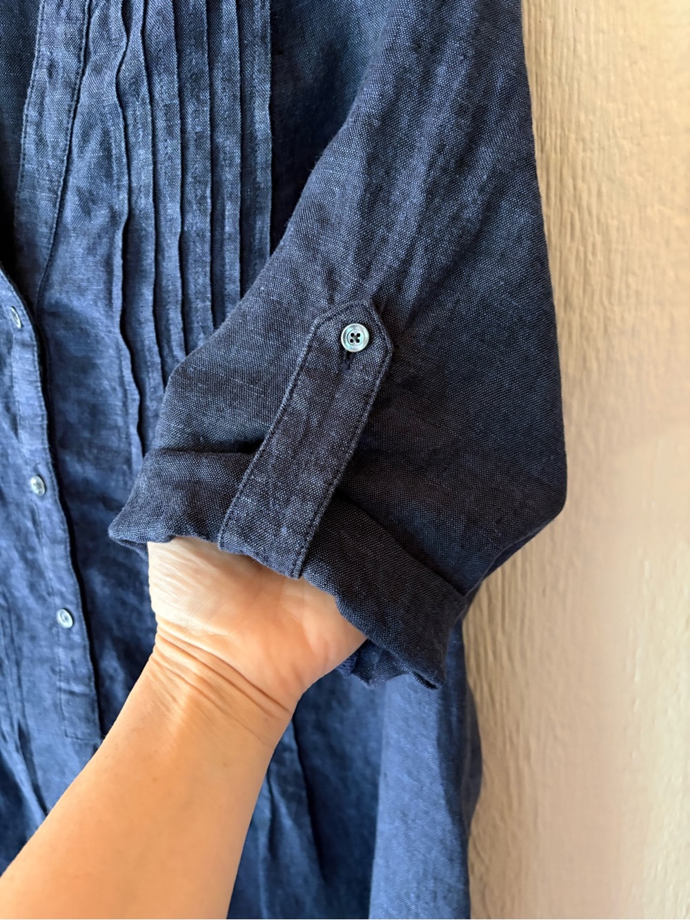 J.McLaughlin Navy Riviera Linen Shift Dress Size L - Picture 5 of 5